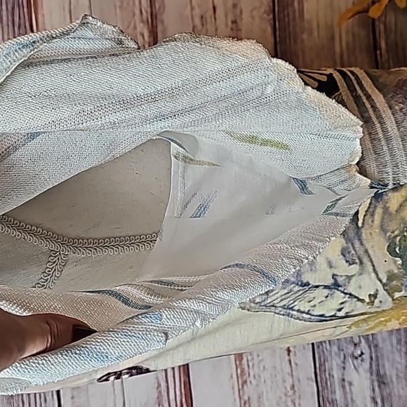 STYLE & CO BLUE YELLOW BUTTERFLY FLUTTER SLEEVE PULLOVER TOP - Picture 11 of 13